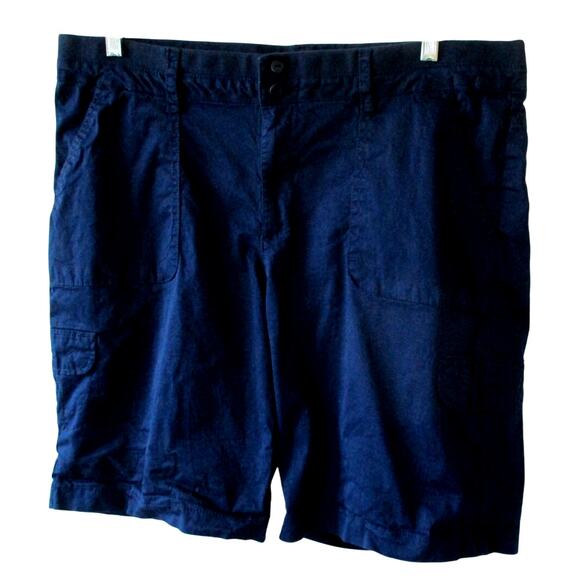 Lee Women's Blue Mid Rise Relaxed Fit Bermuda Shorts Size 18 - Picture 1 of 4